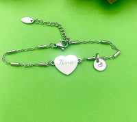 Best Christmas Gift for Nina, Nina Bracelet, Stainless Steel Heart Bracelet, Best Nina Jewelry, Personalized Gifts, D267