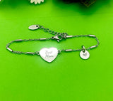 Best Christmas Gift for Mom, Best Mom Bracelet, Stainless Steel Heart Bracelet, Best Mom Jewelry, Personalized Gifts, D269