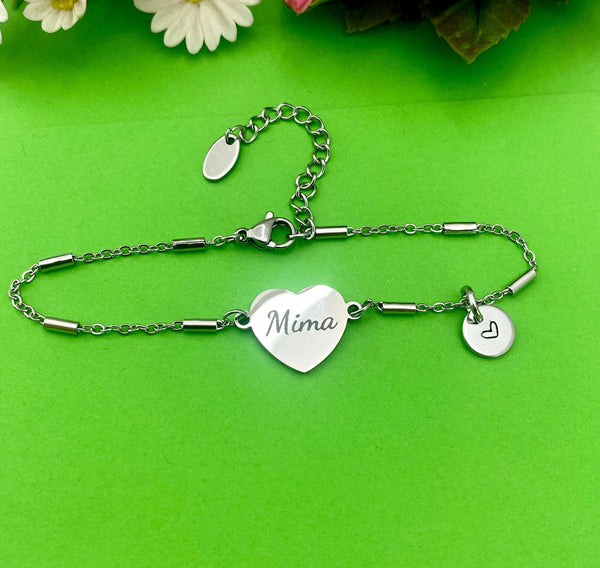 Best Christmas Gift for Mima, Mima Bracelet, Mima Jewelry, Mima Gift, Personalized Customized Monogram Jewelry, D273