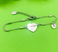 Granddaughter Bracelet, Granddaughter Jewelry, Personalized Customized Monogram, Best Christmas Gift for Granddaughter, D275