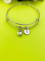 Silver Peach Charm Bracelet, Personalized Gift, N123A