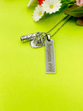 Silver Firefighter Helmet Fire Extinguisher Necklace, Name, Tag, Badge Number, Best Christmas Gifts for Firefighter, D301