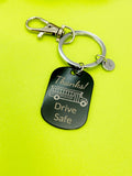 Best Christmas Gift for School Bus Driver, Drive Safe Bus Driver Keychain, Color Option, Personalized Customized Jewelry, D306