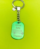 Drive Safe Bus Driver Keychain, Best Christmas Gift for School Bus Driver, Color Option, Personalized Customized Jewelry, D307