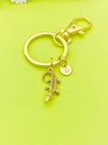 Gold or Silver Alligator Keychain, Finish Option, Personalized Customized Jewelry, Best Christmas Gift for Dad, N1892B