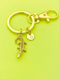 Gold or Silver Alligator Keychain, Finish Option, Personalized Customized Jewelry, Best Christmas Gift for Dad, N1892B