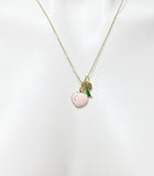 Gold Peach Charm Necklace, N1236