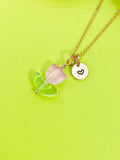 Rose Gold Pink Tulip Necklace, Tulip Jewelry, N5303J