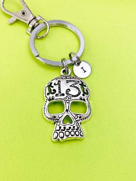Gothic Keychain, Personalized Initial Keychain, N5402