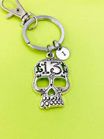 Gothic Keychain, Personalized Initial Keychain, N5402