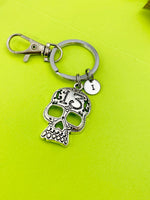 Gothic Keychain, Personalized Initial Keychain, N5402