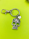 Gothic Keychain, Personalized Initial Keychain, N5402