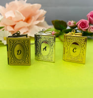 Best Christmas Gift Miniature Book Locket Necklace Personalized Customized Monogram Jewelry, D320