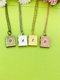 Best Christmas Gift Rose Gold Miniature Book Locket Necklace Personalized Customized Monogram Jewelry, D321