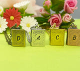 Best Christmas Gift Rose Gold Miniature Book Locket Necklace Personalized Customized Monogram Jewelry, D321