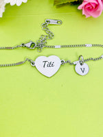 Titi Bracelet, Stainless Steel Heart Bracelet, Best Titi Jewelry, Personalized Gifts, Best Christmas Gift for Titi, D268