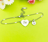 Titi Bracelet, Stainless Steel Heart Bracelet, Best Titi Jewelry, Personalized Gifts, Best Christmas Gift for Titi, D268