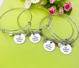 Silver No Matter What When Where Why Bracelet Option, Personalized Customized Monogram Jewelry, D309