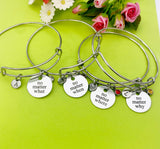 Silver No Matter What When Where Why Bracelet Option, Personalized Customized Monogram Jewelry, D309