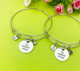Silver No Matter What When Bracelet Option, Personalized Customized Monogram Jewelry, D310