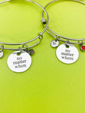 Silver No Matter When Where Bracelet Option, Personalized Customized Monogram Jewelry, D311