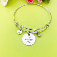 Silver No Matter What Bracelet, Option, Personalized Customized Monogram Jewelry, D312