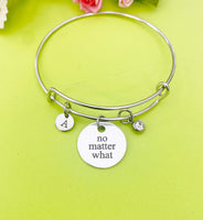 Silver No Matter What Bracelet, Option, Personalized Customized Monogram Jewelry, D312