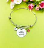 Silver No Matter Where Bracelet, Option, Personalized Customized Monogram Jewelry, D315