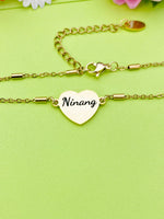 Best Christmas Gift for Ninang, Gold Ninang Bracelet, Ninang Jewelry, Ninang Gift, Personalized Customized Monogram D276A