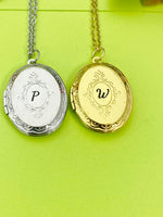 Christmas Gift for Mom, Grandmother, Great Grandma, Aunt, Nana, Gold Locket Necklace, Keepsake Photo Frame Charm, D319