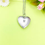 Best Christmas Gift Silver Heart Love Locket Necklace, Keepsake Photo Frame, Stainless Steel Locket Customized Gifts, D329