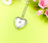 Best Christmas Gift Silver Heart Love Locket Necklace, Keepsake Photo Frame, Stainless Steel Locket Customized Gifts, D329