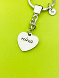 Best Christmas Gift for Nina, Stainless Steel Nina Keychain, Nina Jewelry Personalized Customized Monogram Jewelry, D332