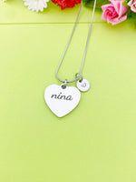 Christmas Gift for Nina, Stainless Steel Nina Necklace, Nina Jewelry, Personalized Customized Monogram Jewelry, D334