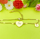 Best Christmas Gift for Titi, Gold Titi Bracelet, Stainless Steel Titi, Personalized Customized Monogram Jewelry, D335