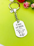 Class of 2024 Keychain, Best Graduation Gift for College, High School, Elementary School, Senior Graduation, Personalized D337