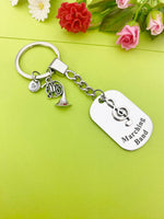 Marching Band French Horn Keychain, Best Christmas Gift for School Marching Band, Personalized Customized Jewelry, D338