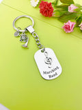 Marching Band French Horn Keychain, Best Christmas Gift for School Marching Band, Personalized Customized Jewelry, D338