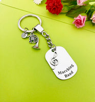 Marching Band French Horn Keychain, Best Christmas Gift for School Marching Band, Personalized Customized Jewelry, D338