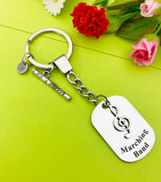 Best Christmas Gift for School Marching Band, Flute Keychain, Music Instrument Flute Personalized Customized Jewelry, D340