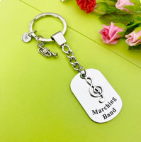 Trumpet Keychain, Music Instrument, Best Christmas Gift for School Marching Band, Personalized Customized Jewelry, D341