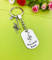 Trumpet Keychain, Music Instrument Best Christmas Gift for School Marching Band, Personalized Customized Jewelry, D342