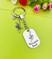 Trumpet Keychain, Music Instrument Best Christmas Gift for School Marching Band, Personalized Customized Jewelry, D342