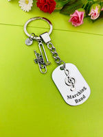 Trumpet Keychain, Music Instrument Best Christmas Gift for School Marching Band, Personalized Customized Jewelry, D342