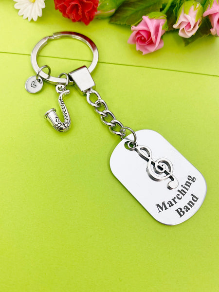 Best Christmas Gift for School Marching Band, Saxophone Keychain, Music Instrument Sax, Personalized Customized Jewelry, D345