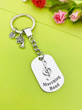 Marching Band French Horn Keychain, Best Christmas Gift for School Marching Band, Personalized Customized Jewelry, D346