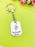 Best Christmas Gift for School Marching Band, Marching Band Keychain, Music Note Personalized Customized Jewelry, D347