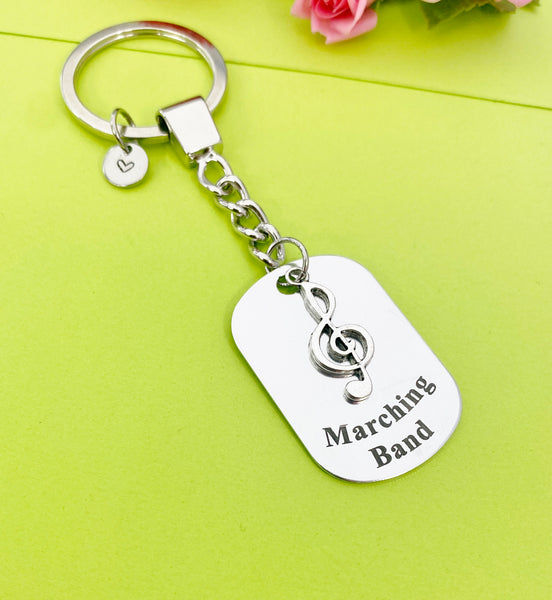 Best Christmas Gift for School Marching Band, Marching Band Keychain, Music Note Personalized Customized Jewelry, D347