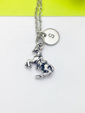 Silver Horse Charm Necklace Best Christmas Gift for Equestrian, Personalized Customized Monogram Jewelry, N5403