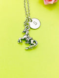 Silver Horse Charm Necklace Best Christmas Gift for Equestrian, Personalized Customized Monogram Jewelry, N5403